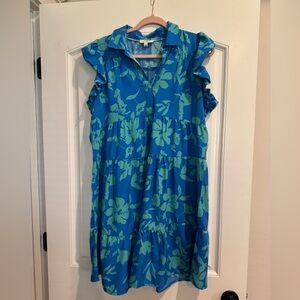Umgee Blue and Green Floral Dress